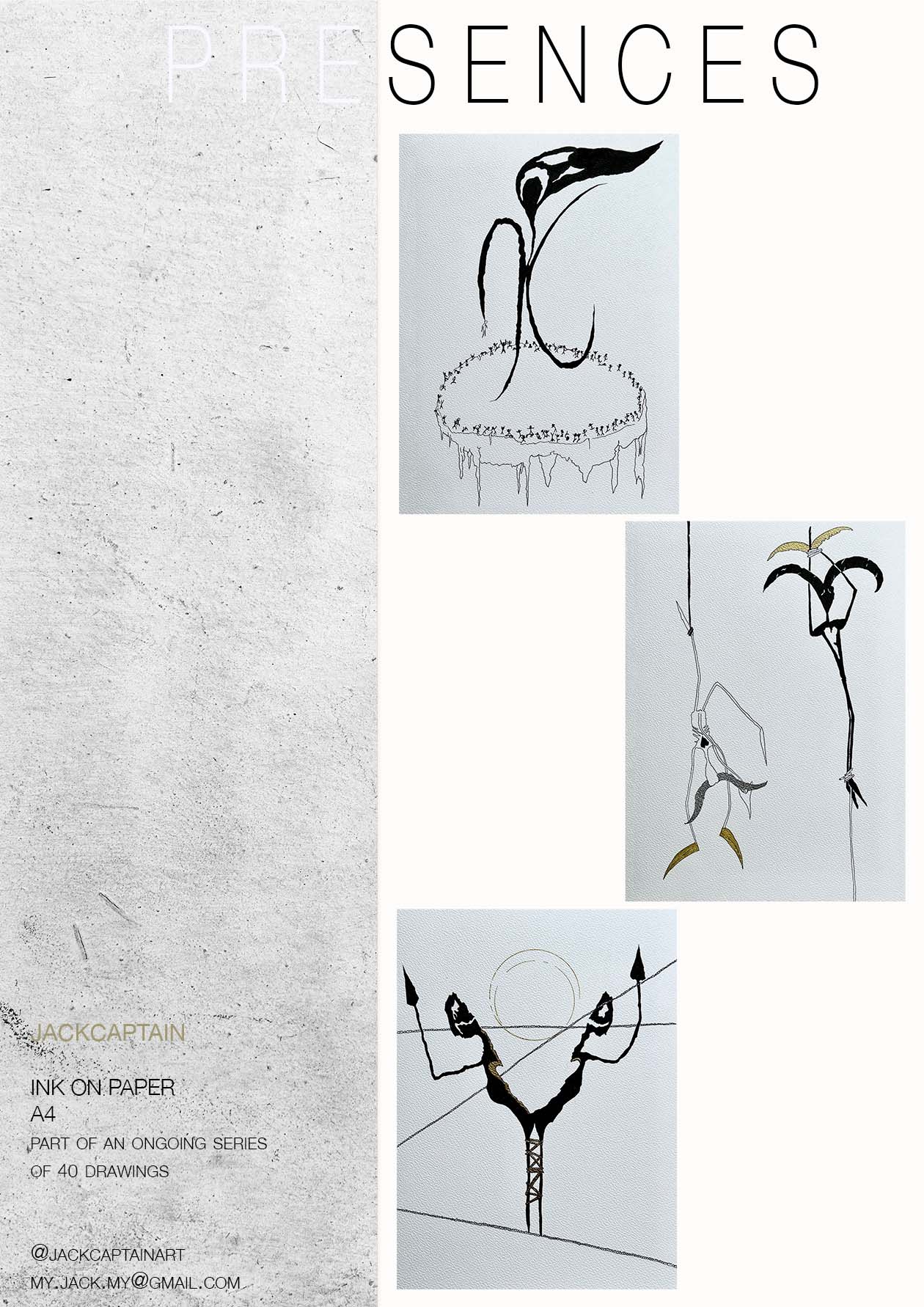 Selected drawings from the Présences series